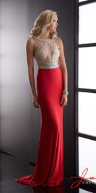 Jasz Couture - 5045 Dress In Red Silver