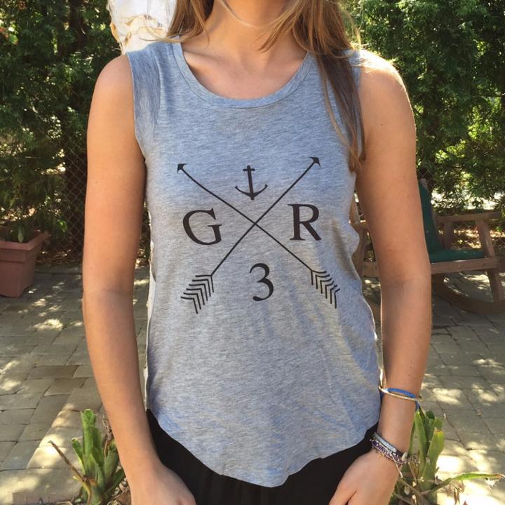 Gr Anchor Rocker Tank In Heather Grey