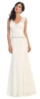 Sophisticated Long Sleeveless Lace Trumpet Gown