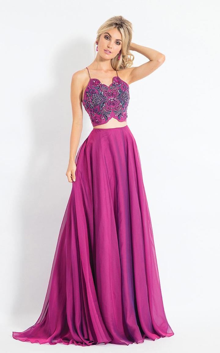 Rachel Allan - 6126 Beaded Two Piece Chiffon Gown
