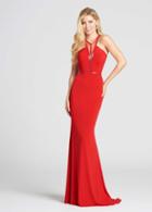 Ellie Wilde - Ew118022 Beaded Halter Jersey Sheath Dress