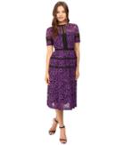 Donna Morgan - Short Sleeve Lace Paneled A-line Dress