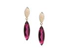 Tresor Collection - Pink Tourmaline Marquise And Diamond Earrings In 18k Yellow Gold