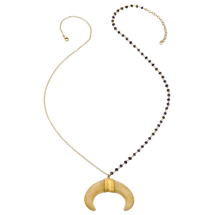 Heather Hawkins - Protection Necklace - White Double Horn