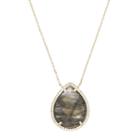 Ashley Schenkein Jewelry - Tulum Teardrop Cz Bezel Gemstone Necklace