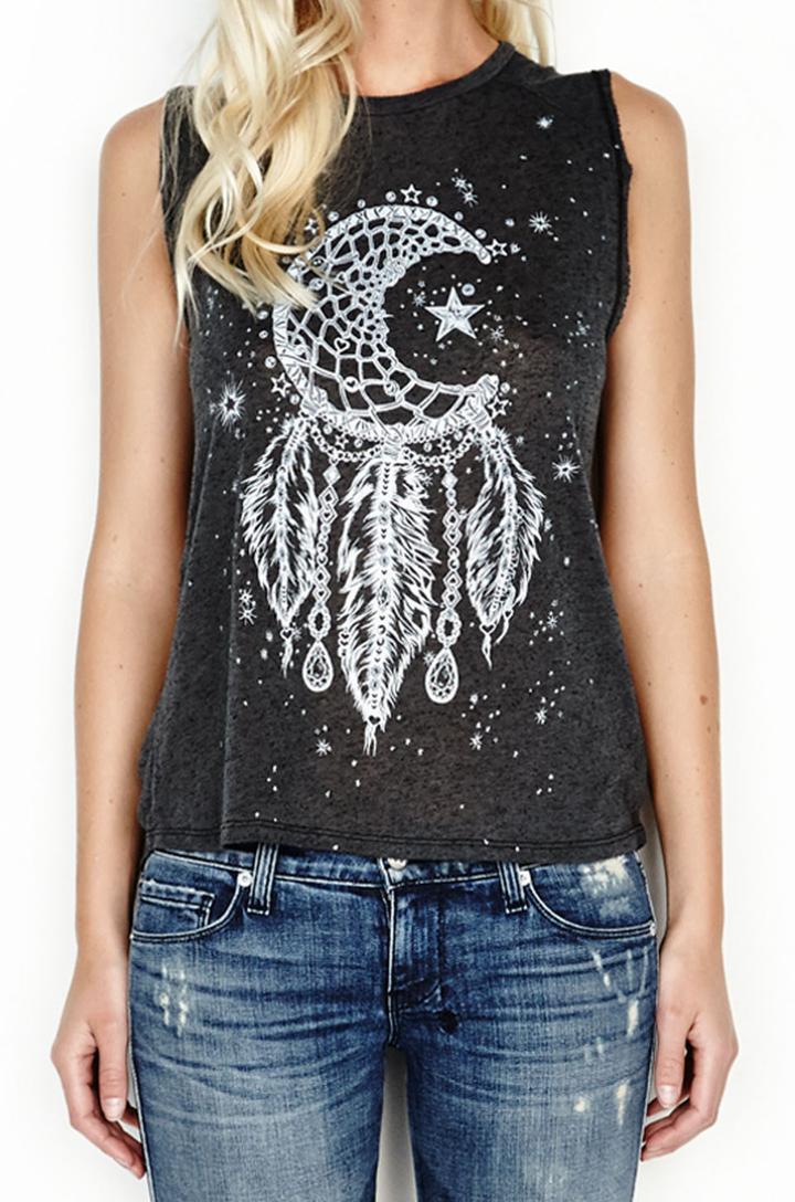 Lauren Moshi - Riley Moon Dreamcatcher Sleeveless Muscle Tank