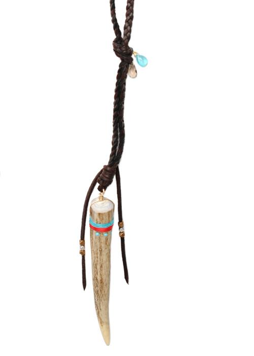 Heather Gardner - Navajo Crystal Deer Tip Necklace
