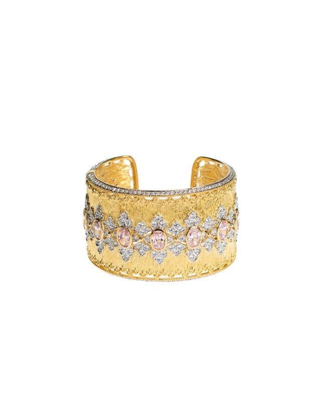 Jarin K Jewelry - Oval Pink Sapphire Cubic Zirconia Cuff