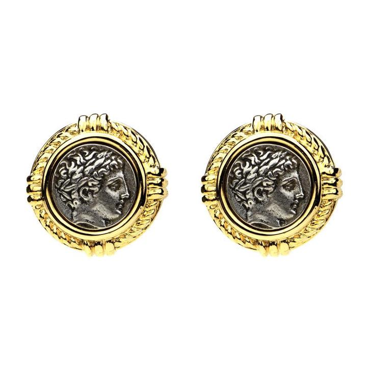 Ben-amun - Roman Coin Button Earrings