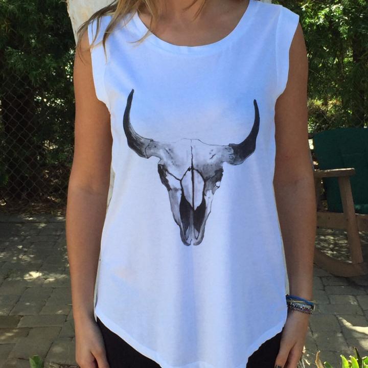 Bison Rocker Tank In White