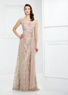 Montage By Mon Cheri - 217954 Queen Anne Metallic Lace Gown