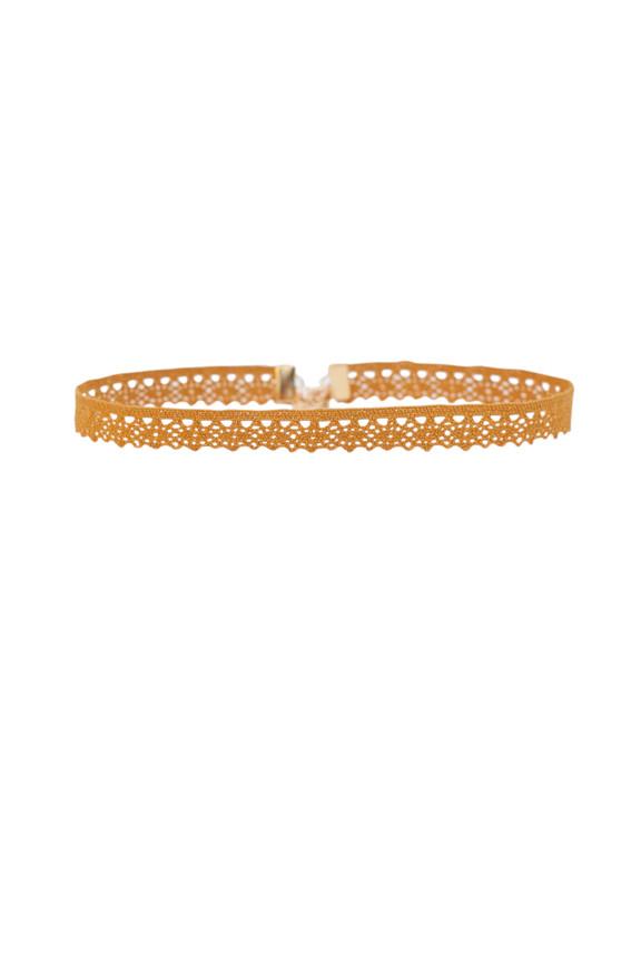 Heather Gardner - Aster Lace Choker In Mustard