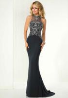 Tiffany Homecoming - 46148 Beaded High Neck Jersey Sheath Gown