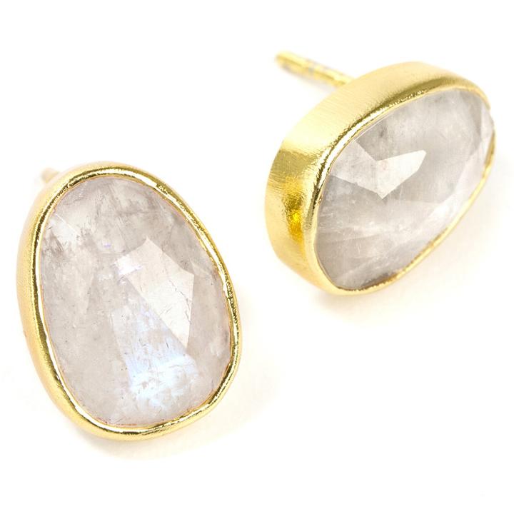 Nina Nguyen Jewelry - Syrena Moonstone Vermeil Earrings