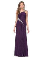 Dancing Queen - Asymmetrical Jewel Ornate High Slit Gown