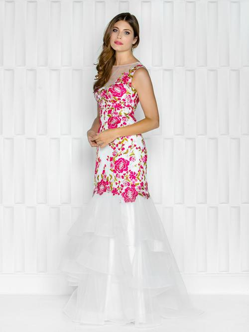 Colors Dress - 1639 Floral Embroidered Long Dress