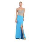 Long Thin Straps Embellished Bodice Dress.