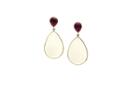 Tresor Collection - Ruby & White Moonstone Earring In 18k Yellow Gold