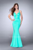 La Femme - Illusion Deep Plunge Cutout Open Back Mermaid Prom Dress 24360