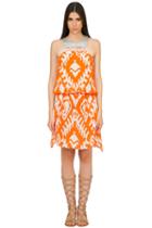 Caffe Swimwear - Crossing String Halter Short Dress In Orange