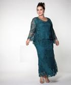 Soulmates - D7051x Queen Three Piece Paisley Jacket Tank And Skirt Set