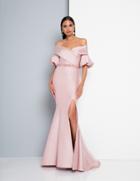 Terani Couture - 1811m6550 Puff Sleeve Off-shoulder Mermaid Dress