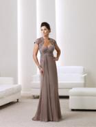 Montage By Mon Cheri - 211913 Long Dress In Mink