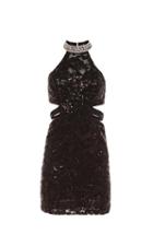 Alyce Paris - 4464 Sequined Halter Cutout Short Dress
