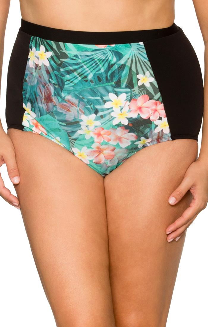 Curve Swimwear Tropical Oasis 304b Retro High Waist Bottom