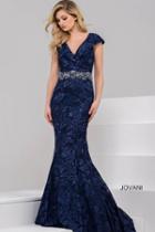 Jovani - Elegant Evening Dress In Embroidered Lace 37588