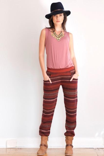 Goddis - Byron Knit Pant In Bordeaux
