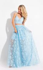 Rachel Allan - 6055 Lace V-neck A-line Dress