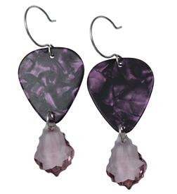 Femme Metale Jewelry - Guitar Pick Earrings Purple