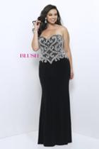 Blush Too - Embellished Strapless Jersey Sheath Gown 9301w