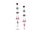 Tresor Collection - Pink & Green Tourmaline And Diamond Earrings In 18k White Gold