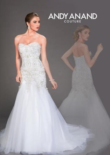 Milano Formals - Aa9301 Embellished Trumpet Wedding Dress