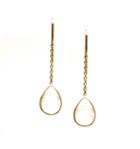 Tresor Collection - Rainbow Moonstone Pear Cabochon Dangle Earring In 18k Yellow Gold