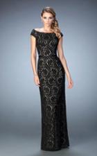 La Femme - 21812 Contrast Lace Evening Gown