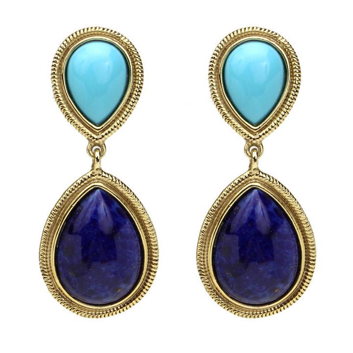 Ben-amun - St. Tropez Teardrop Clip Earrings