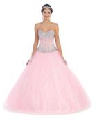 May Queen - Sequined Strapless Sweetheart Ball Gown Lk55