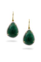 Tresor Collection - Emerald Unshape & Diamond Earring In 18k Yg