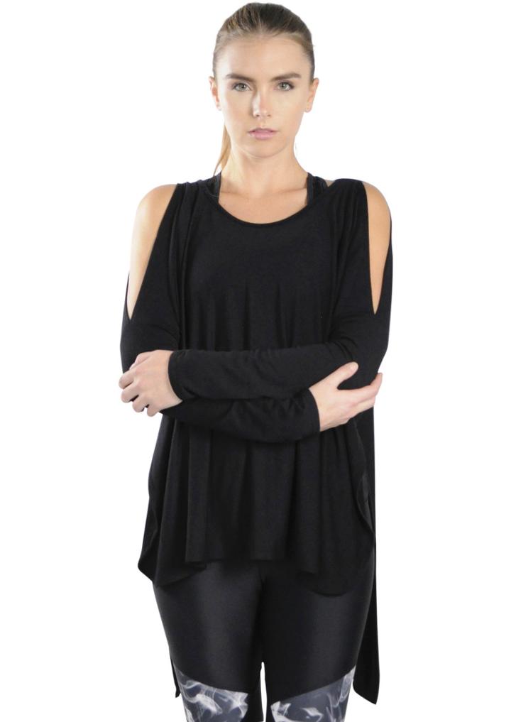 Jala Clothing - Cold Shoulder Poncho 5916661061