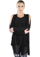 Jala Clothing - Cold Shoulder Poncho 5916661061