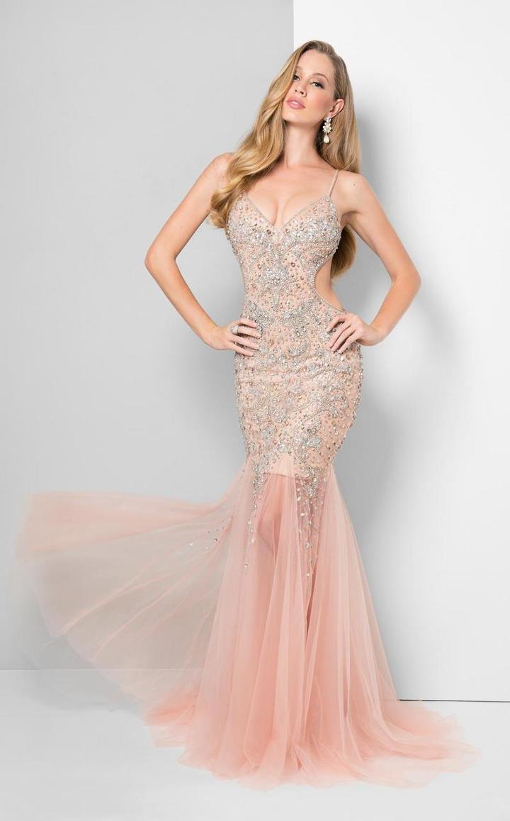 Terani Couture - Ravishing Crystal-encrusted V-neck Mermaid Gown 1712p2492