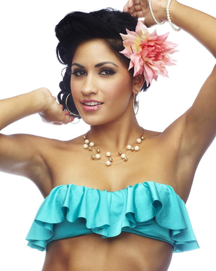 Nicolita Swimwear - Rumba Ruffles Bandeau Bikini Top Blue