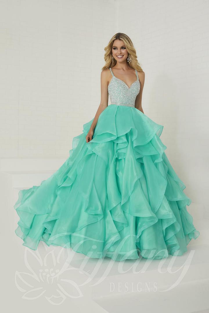 Tiffany Designs - 16300 Bedazzled Sweetheart Organza Ballgown