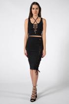 Donna Mizani - Lace Up Crop Top