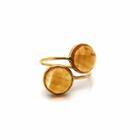 Tresor Collection - Citrine Facted Round Ring In 18k Yellow Gold