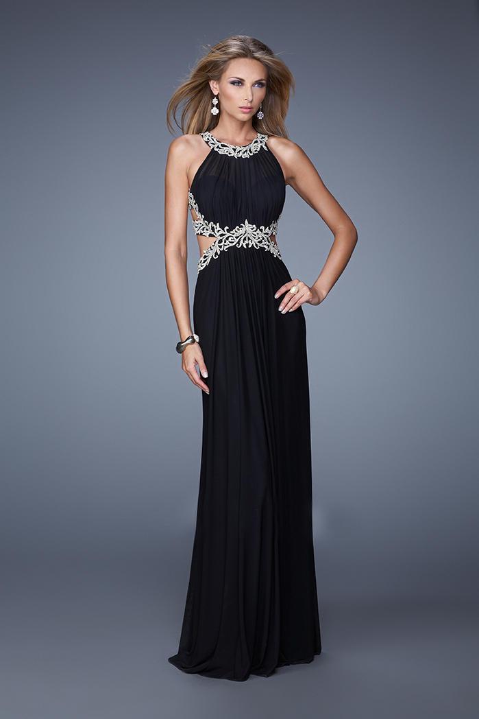 La Femme - 21101 Stunning Illusion Cutout Evening Dress