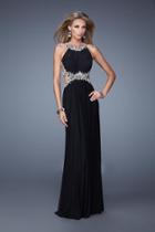 La Femme - 21101 Stunning Illusion Cutout Evening Dress